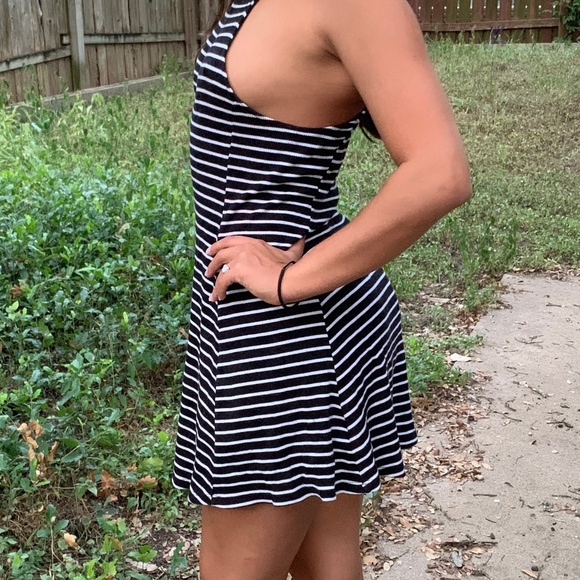 Black/White Striped summer dress - Picture 2 of 2